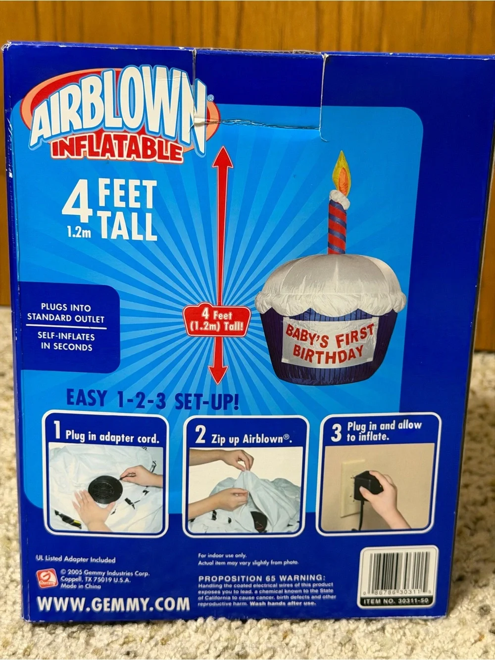 Happy & Baby’s First Birthday 4 Ft Air blown Inflatable Cupcake Party Decoration